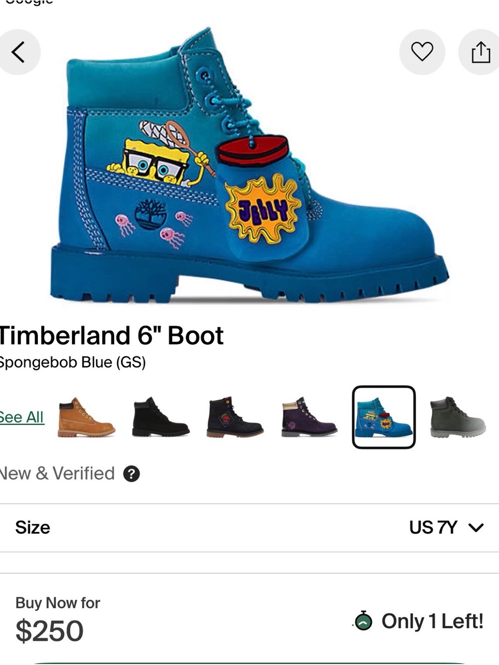 SpongeBob Squarepants timberland Kids Blue Jelly Patch Boots